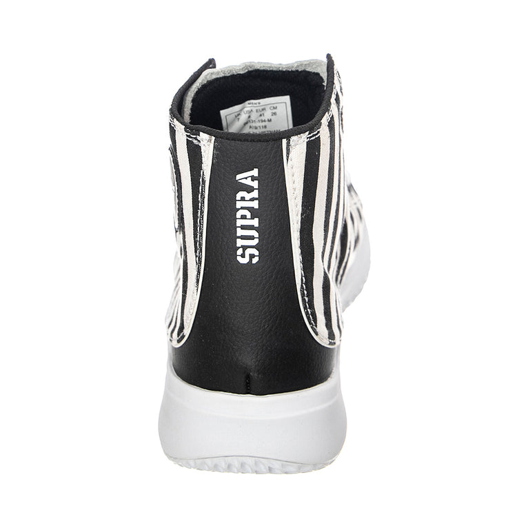 Statik - Scarpe Stringate Profilo Alto Uomo Bianche / Nere / Stripe STATIK White Stripe-White . SUPRA 