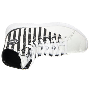 Statik - Scarpe Stringate Profilo Alto Uomo Bianche / Nere / Stripe STATIK White Stripe-White . SUPRA 