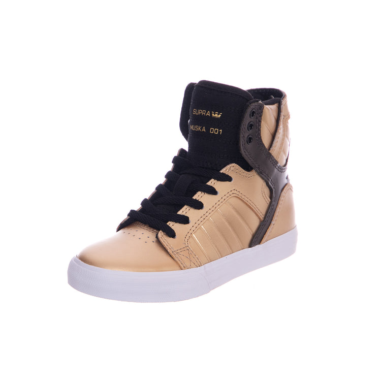 Kids Skytop Shoes - Gold / Black / White - Scarpe Profilo Alto Bambino Oro 58003-721-M . SUPRA 