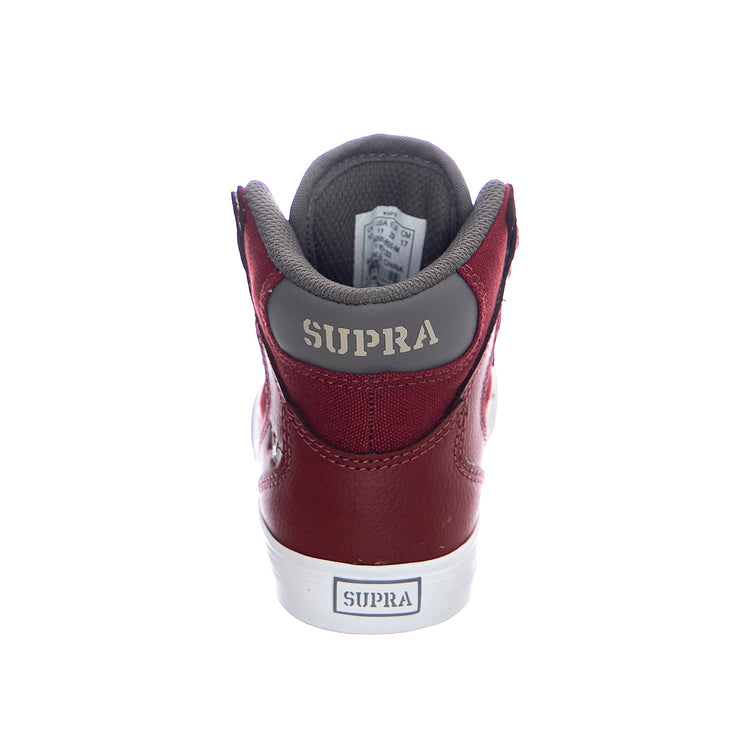 Kids Vaider Sneakers - Brick / White - Scarpe Stringate Profilo Alto Bambino Rosse / Bianche 58201-655-M . SUPRA 