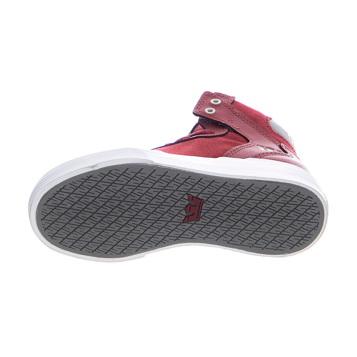 Kids Vaider Sneakers - Brick / White - Scarpe Stringate Profilo Alto Bambino Rosse / Bianche 58201-655-M . SUPRA 