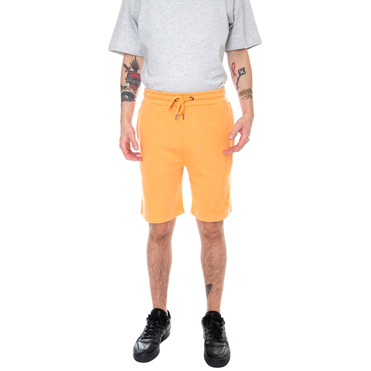 Washed Signature Shorts - Coral - Bermuda Uomo Arancioni KRCKKMQ22022CRL . KARL KANI 