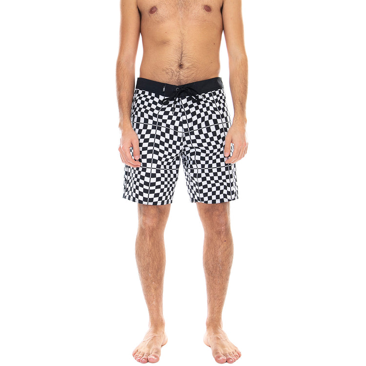 Mn Mixed Warp Swim Trunks - Check / Black / White - Bermuda da Bagno Uomo Multicolore VN0A3W45UVD . VANS 
