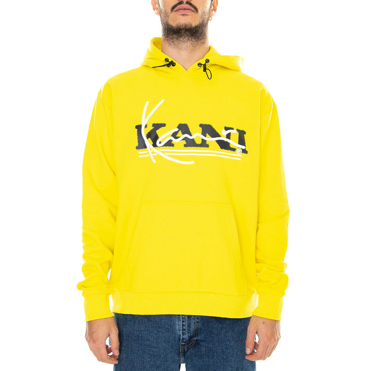 Retro - Felpa con Cappuccio Uomo Gialla KRCKM213-073-1 . KARL KANI 