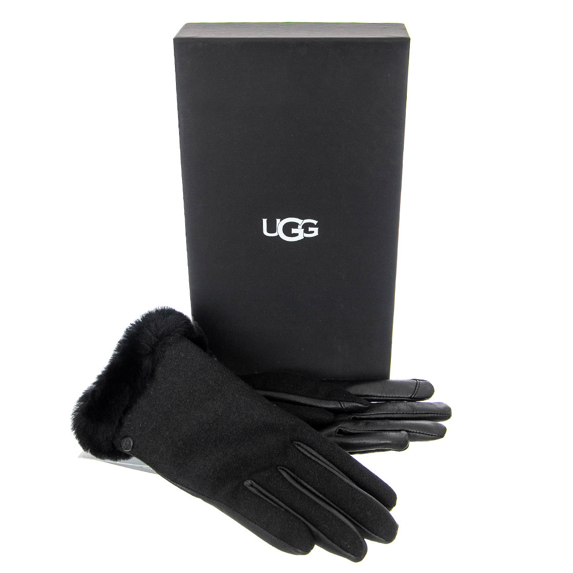 Woman Fabric Leather Shorty W Tech - Guanti Donna Neri 20176BX-BLK . UGG 