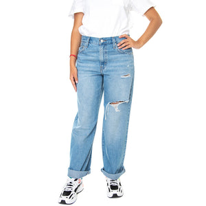 Baggy Dad Z5993 Medium Indigo Destructe - Pantaloni Denim Jeans Donna Blu A3494-0015 . LEVIS 