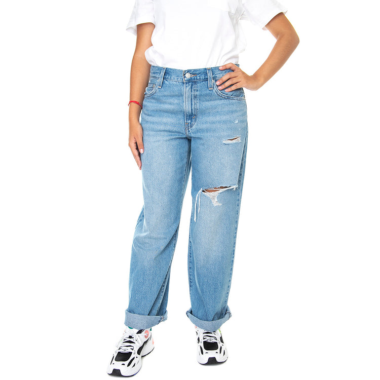 Baggy Dad Z5993 Medium Indigo Destructe - Pantaloni Denim Jeans Donna Blu A3494-0015 . LEVIS 