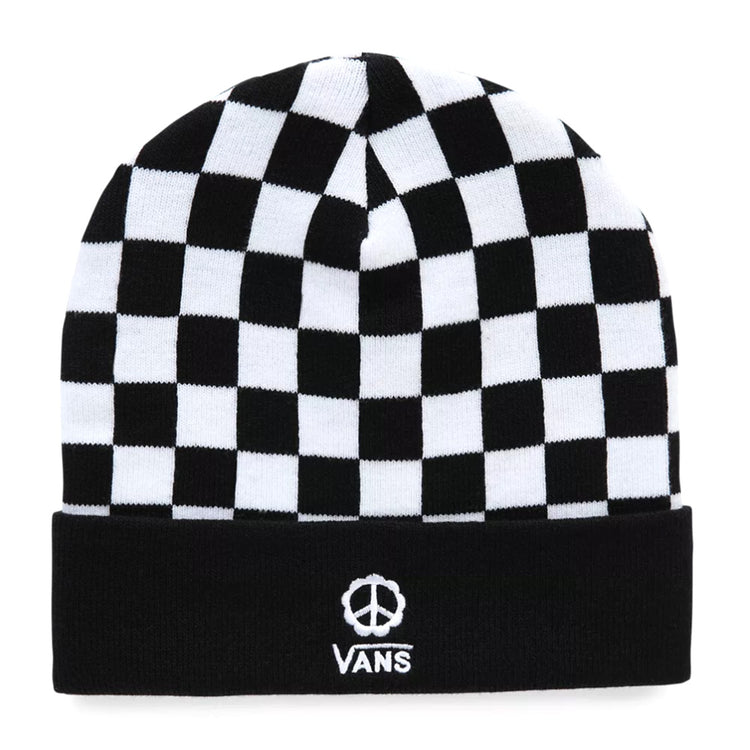 Breakin Out Beanie Peac Black / White - Cappellino a Cuffia Nero / Bianco / Checkerboard VN0A7YSN63M1 . VANS 