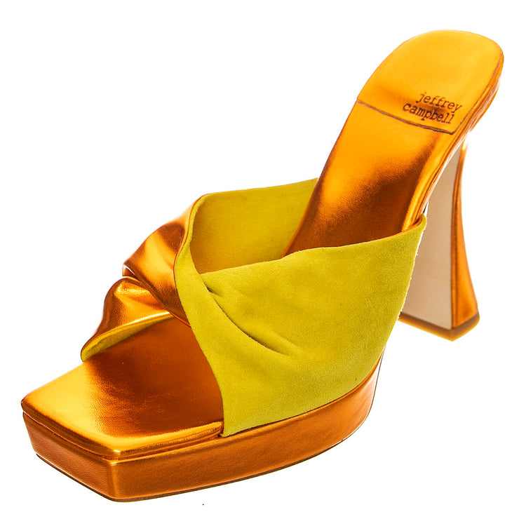 Hollyweird Yellow Kid Suede and Pu - Sandali Donna Arancioni JCSR201L-100-YEL . JEFFREY CAMPBELL 