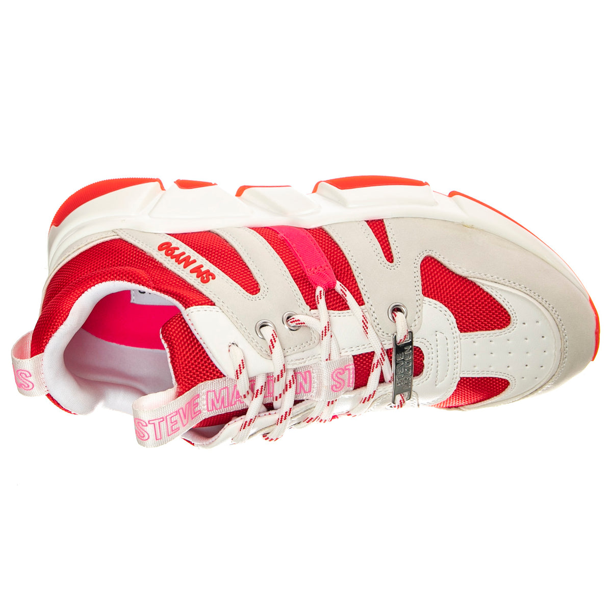 Gamegirl White / Red - Scarpe Stringate Profilo Basso Donna Bianche / Rosse SMPGAMEGIRL-WHT . STEVE MADDEN 