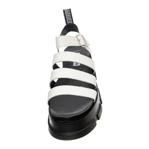 Pioneer White Leat - Sandali Donna Bianchi / Neri SMSPIONEER-WHI . STEVE MADDEN 