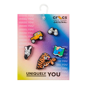 Safari 5 Pack - Set di Charm Multicolore per Calzature Crocs 10011597 . CROCS 
