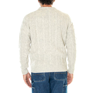 Tassoti Cable Crew Fog - Maglione Girocollo Uomo Grigio F4GFD002 . FARAH 