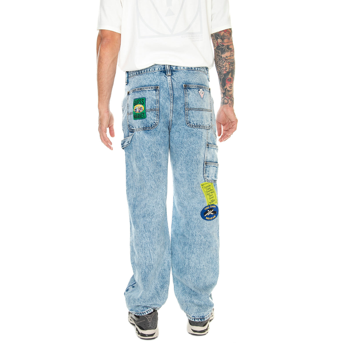 Go Market Carpenter Pant Acid Wash - Pantaloni Denim Jeans Uomo Blu M3BG43D4XY0-FB21 . GUESS ORIGINALS 