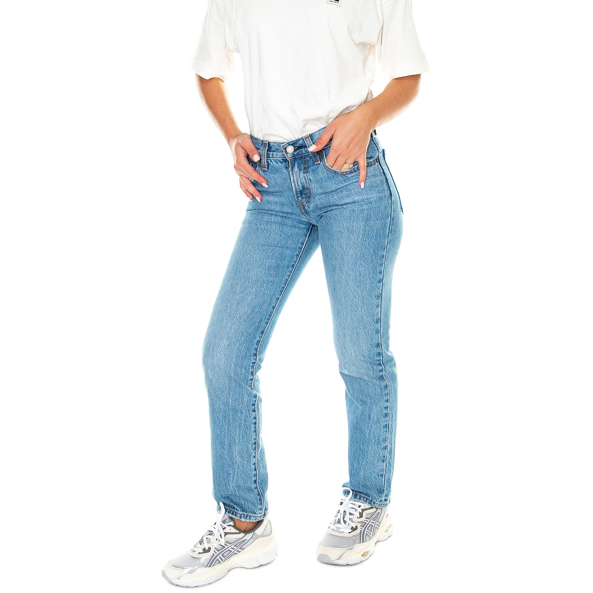 Middy Straight Good Grades Med Indigo Worn In - Pantaloni Denim Jeans Donna Blu A4690-0002 . LEVIS 