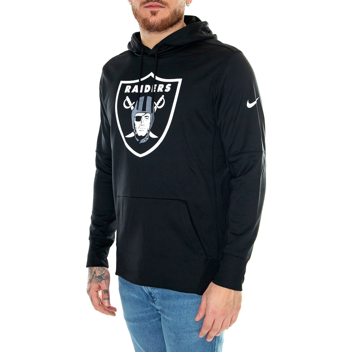 Nike Prime Logo Therma Pullover Hoodie Las Vegas Raiders Black - Felpa con Cappuccio Uomo Nera NKAQ-00A-8D-CM9 . NIKE 