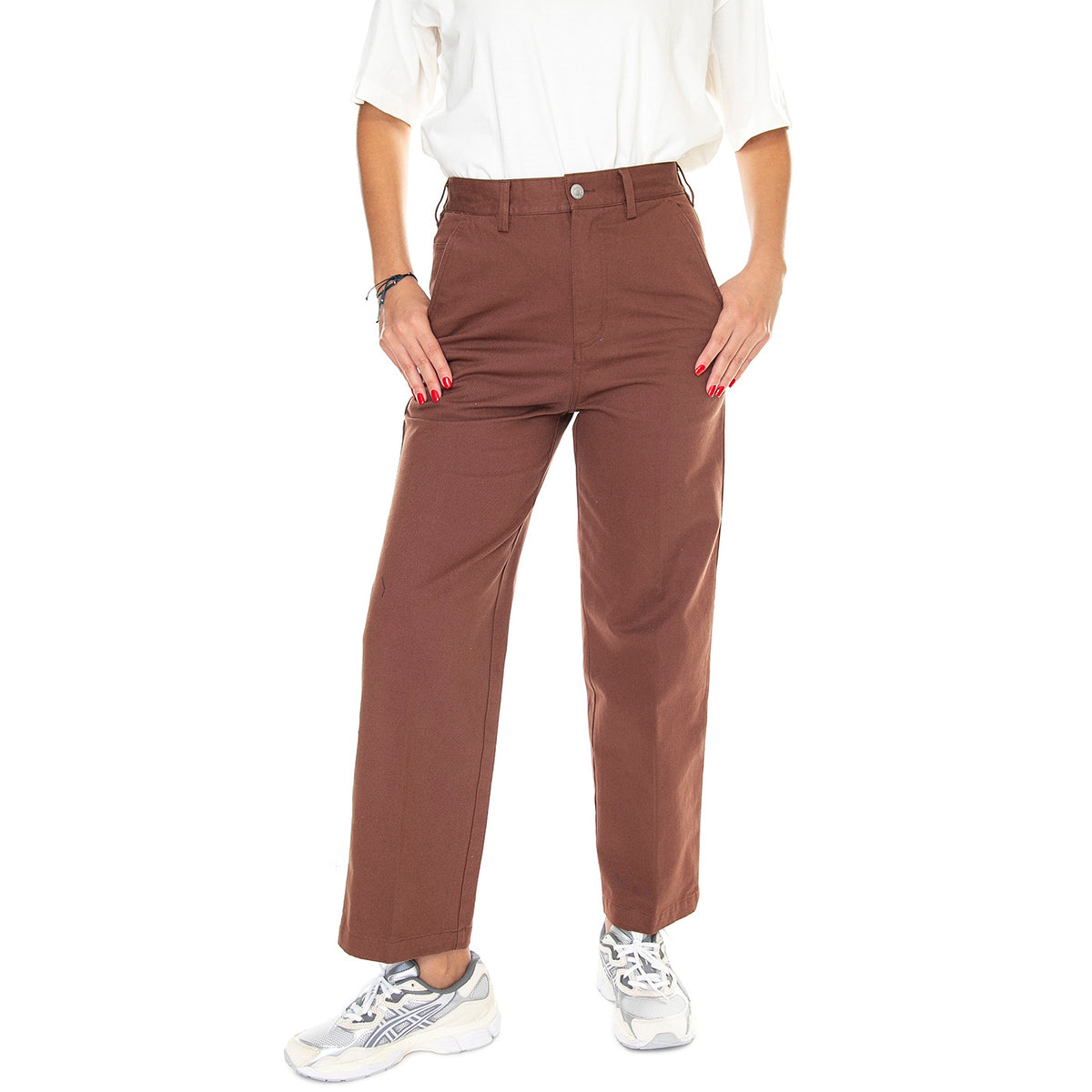 Brighton Carpenter Pant Sepia - Pantaloni Velluto Donna Marroni 242020087-SEP . OBEY 