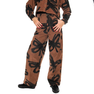 Nabi Baggy Cord Pant Catechu Wood Multi - Pantaloni Donna Multicolore 242020103-CTU . OBEY 