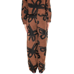 Nabi Baggy Cord Pant Catechu Wood Multi - Pantaloni Donna Multicolore 242020103-CTU . OBEY 