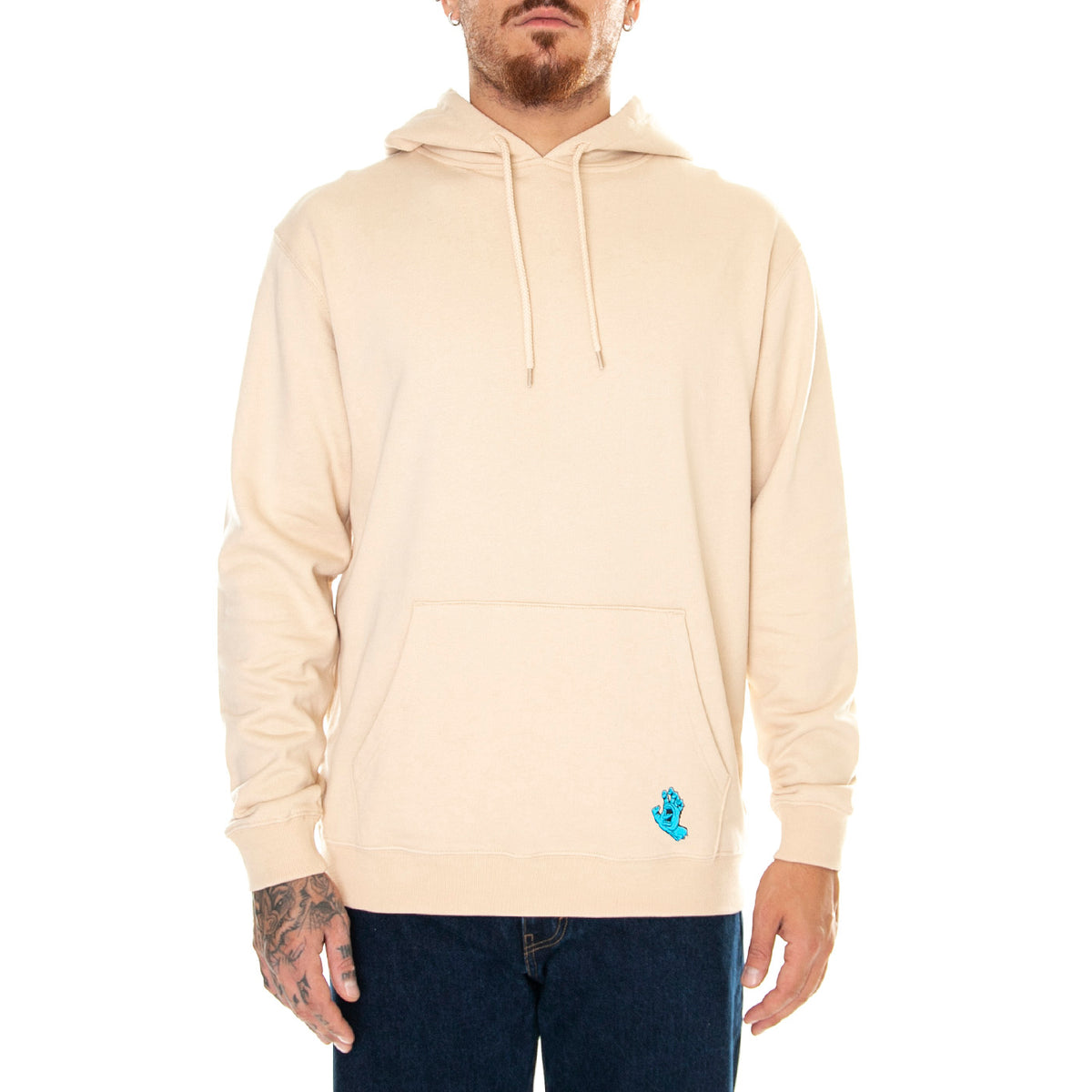 M' Platter Hood Oat - Felpa con Cappuccio Uomo Beige Platter Hood Oat . SANTA CRUZ 