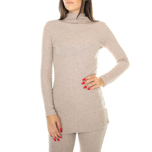 Taupe Ivy Knitted Top - Maglia Donna Beige WKN00155 . THINKING MU 