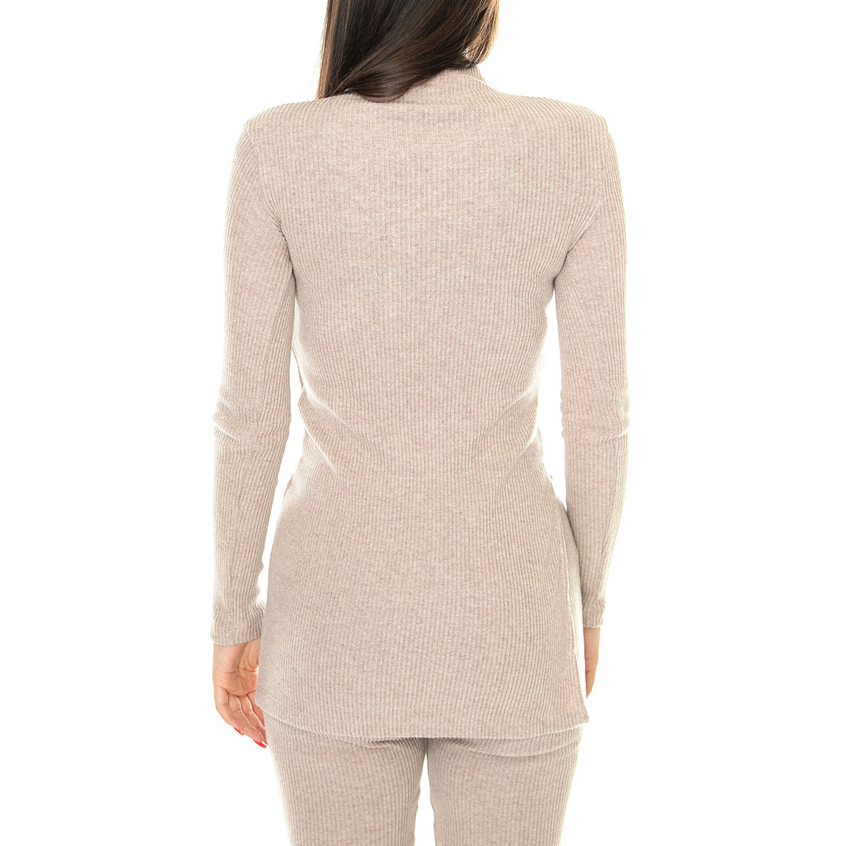 Taupe Ivy Knitted Top - Maglia Donna Beige WKN00155 . THINKING MU 