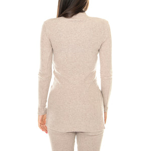 Taupe Ivy Knitted Top - Maglia Donna Beige WKN00155 . THINKING MU 