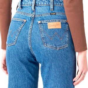 Mom Straight Winter Hue Denim Pants - Pantaloni Denim Jeans Donna Blu W27M16Z18 . WRANGLER 