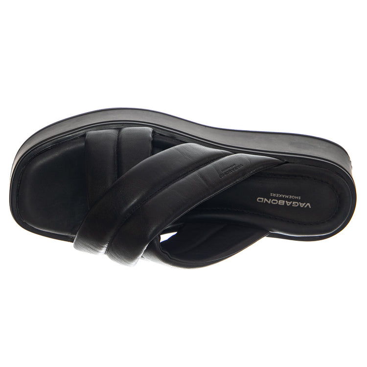COURTNEY BLACK/BLACK COW LEATHER - Sandali Donna Neri VBS5334-201-92 . VAGABOND 