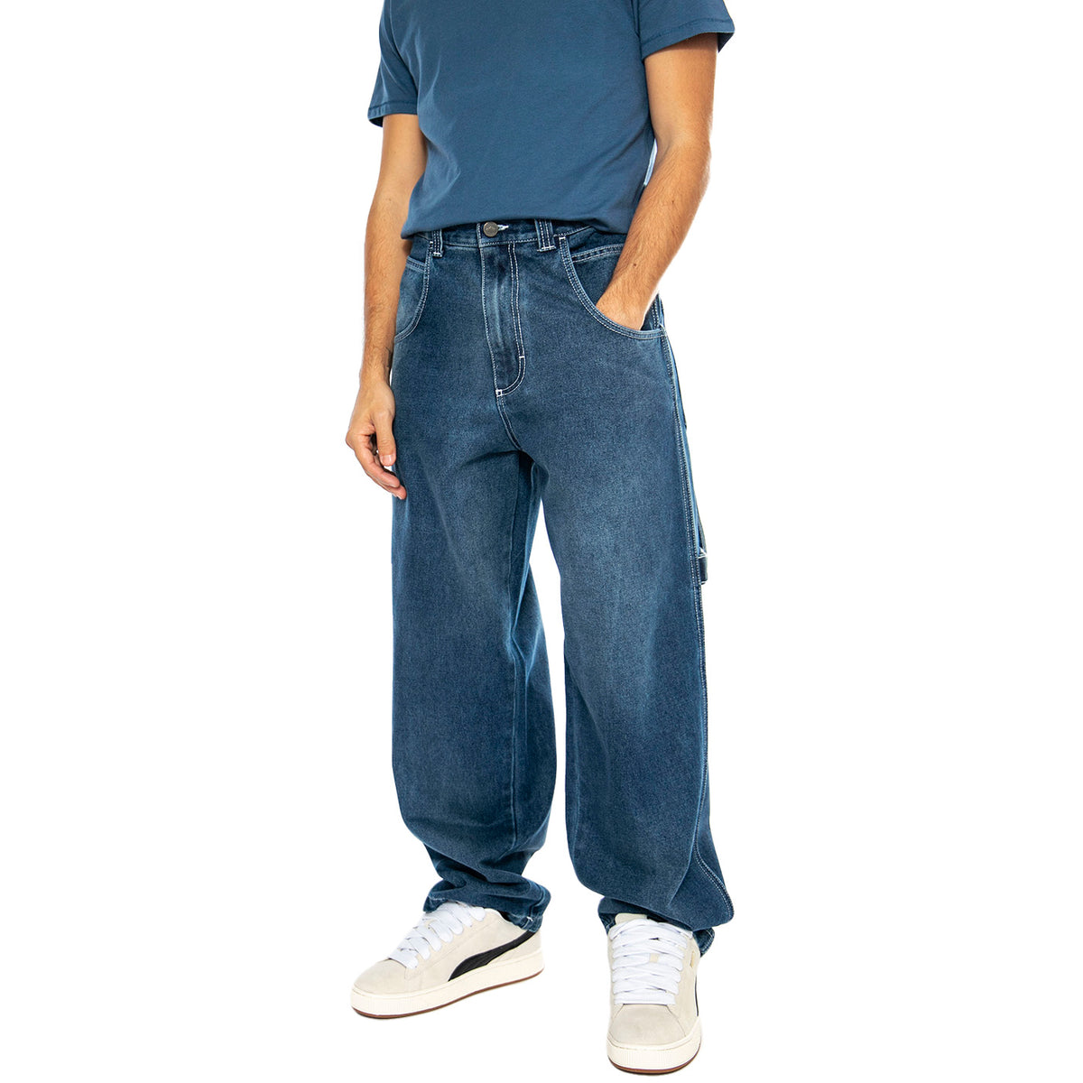 R-Bianco Alonato ST W Dark Blue - Pantaloni Denim Jeans Uomo Blu LF6147 . BLUESKIN 
