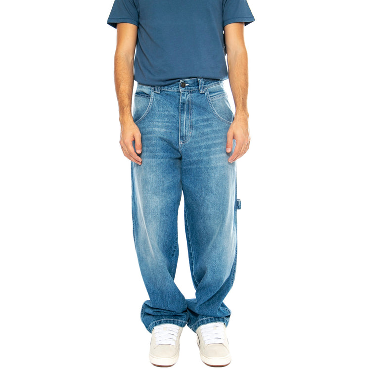 R-Blue-L Used Light Blue - Pantaloni Denim Jeans Uomo Blu R-BLUE-L . BLUESKIN 