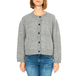 Erna Grey Melange - Cardigan Donna Grigio 331300-112 . ELVINE 