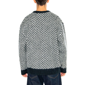 Athens Herringbone Sweater In True Navy - Maglione Girocollo Uomo Blu / Multicolore F4GFE028 . FARAH 