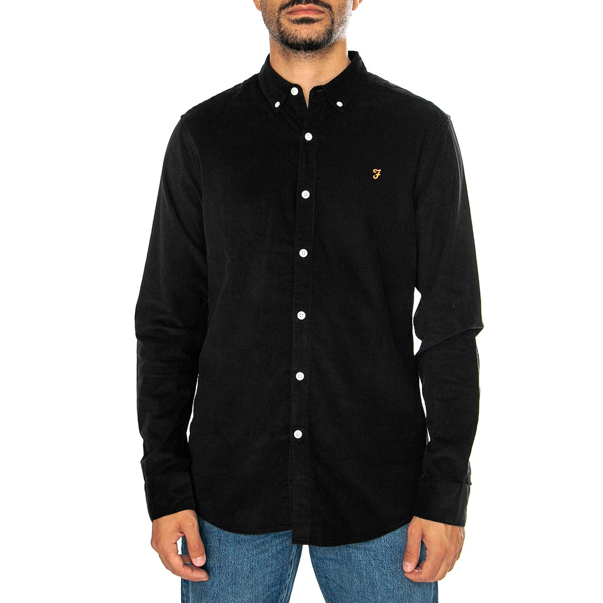 Fontella Slim Fit Shirt Black - Camicia Uomo Nera F4WF9017-010 . FARAH 
