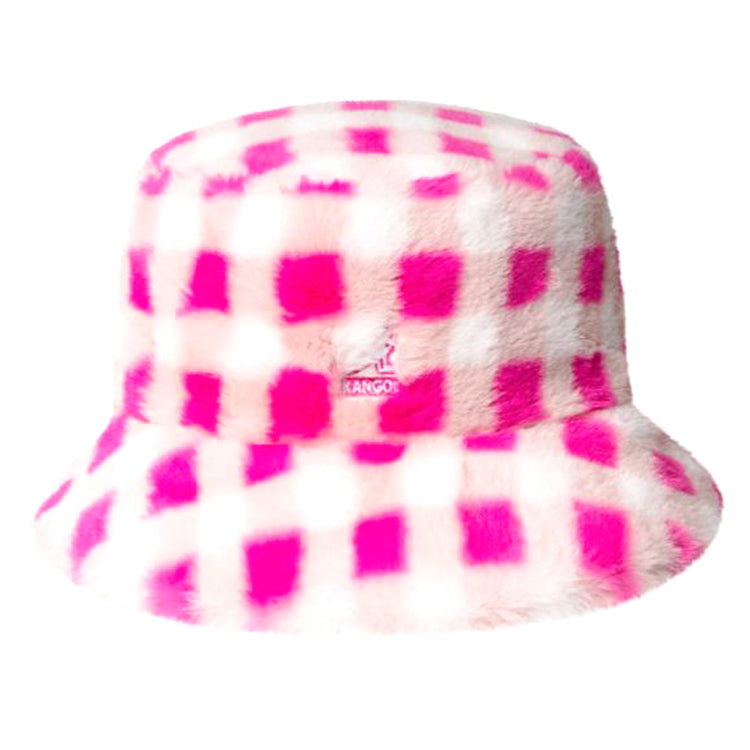 Faux Fur Bucket Pink Gingham - Cappello da Pescatore Multicolore K4370-PG602 . KANGOL 