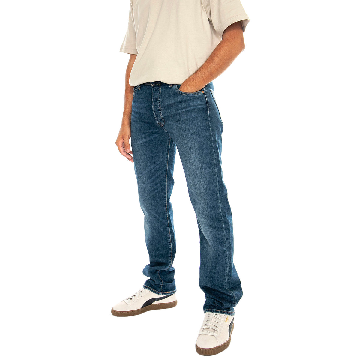Pantaloni Denim Jeans Uomo Blu - 01 Levi's Original I Cry Alone Dark Indigo Worn In 00501-3215 . LEVIS 