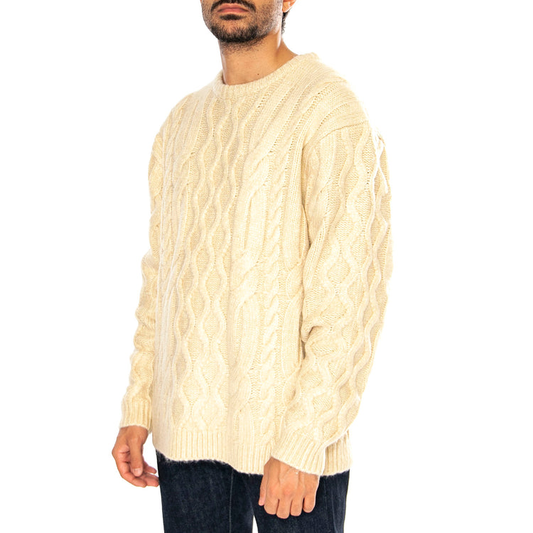 Battery Crewneck Sweater Parkside Cable Neutral  - Maglione Girocollo Uomo Beige A0708-0022 . LEVIS 