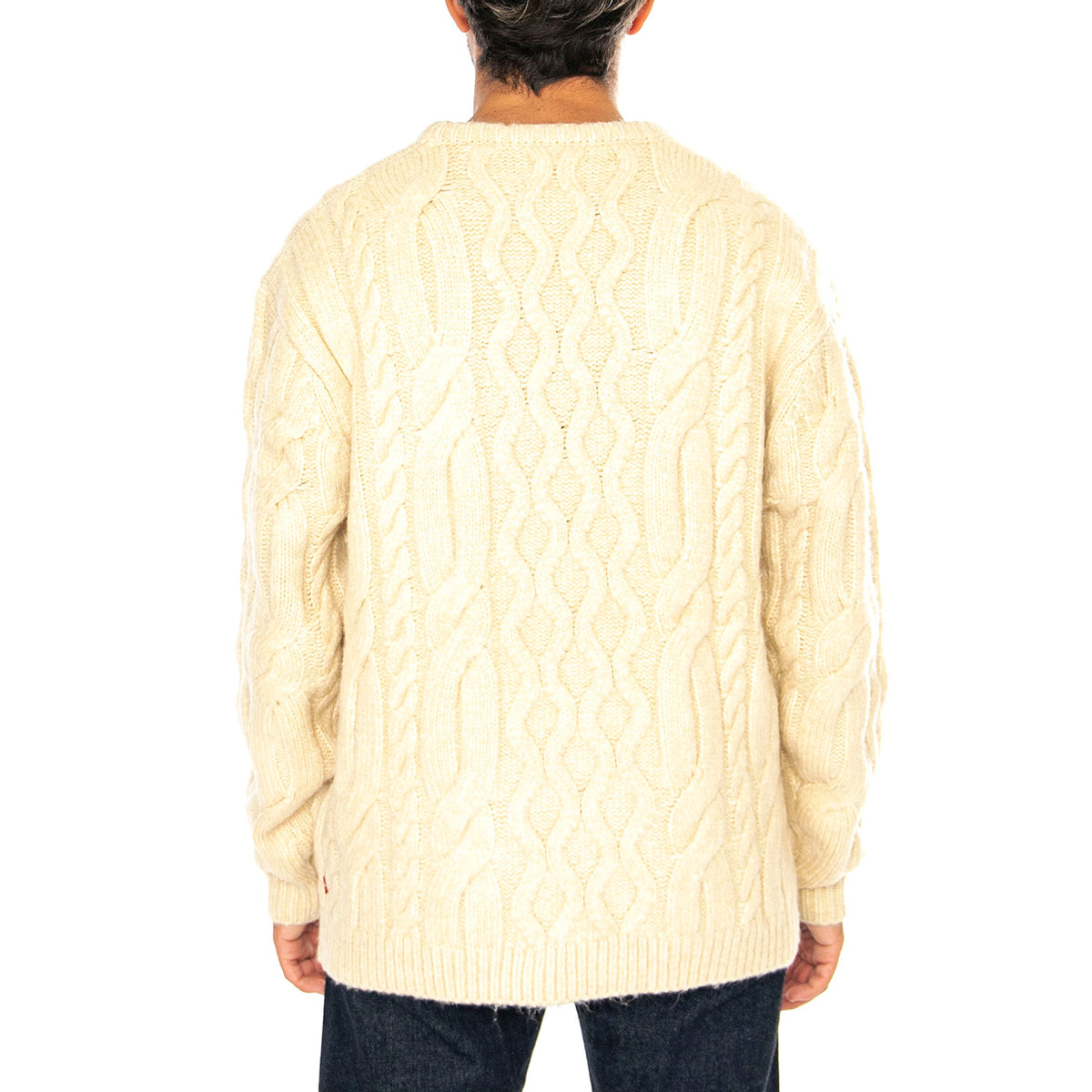 Battery Crewneck Sweater Parkside Cable Neutral  - Maglione Girocollo Uomo Beige A0708-0022 . LEVIS 