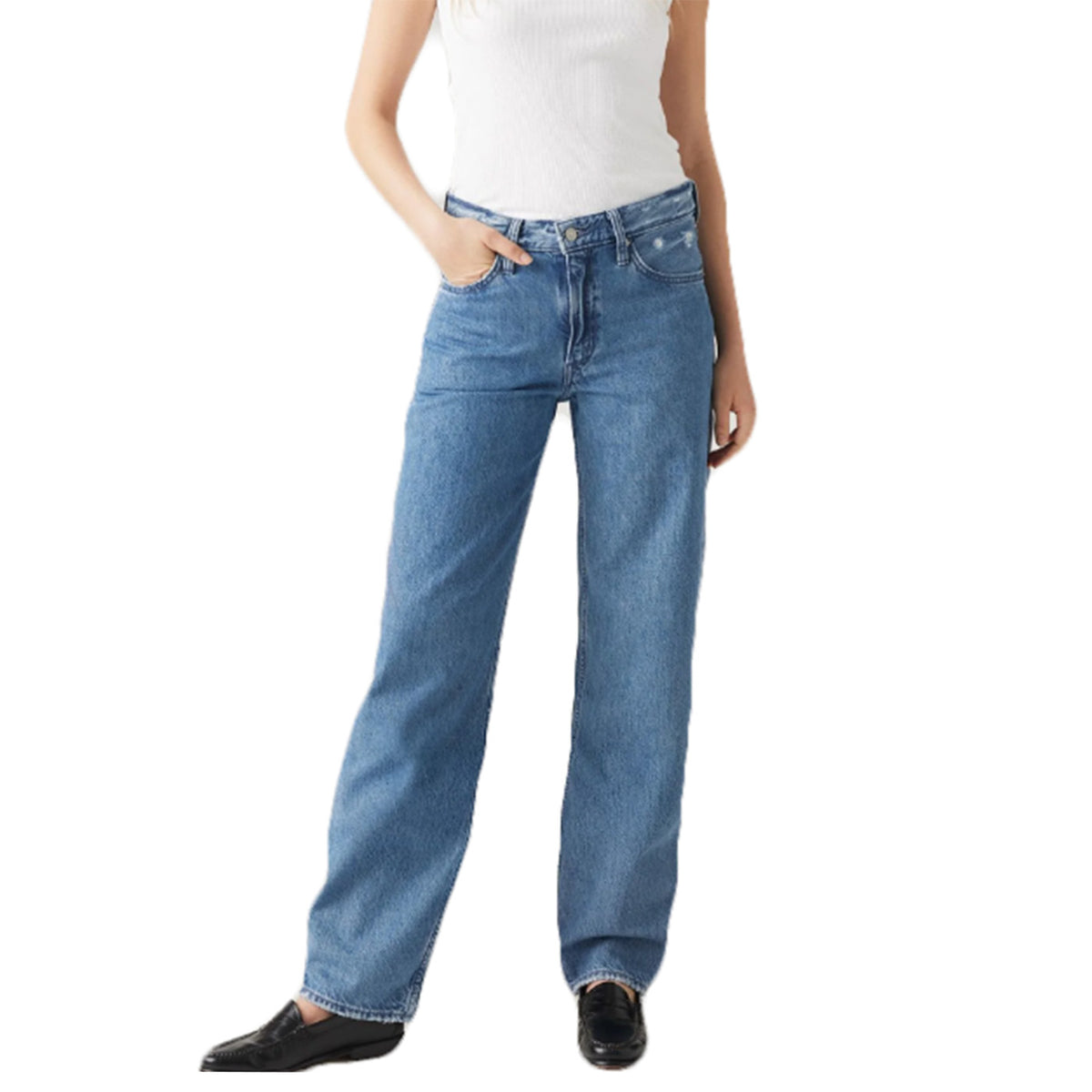Wellthread Baggy Dada Garden Stone Light Indigo Worn In - Pantaloni Denim Jeans Donna Blu A3028-0007 . LEVIS 