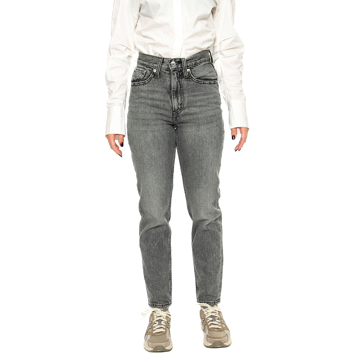 80s Mom Jean What Once Was Grey - Pantaloni Denim Jeans Donna Grigia A3506-0011 . LEVIS 