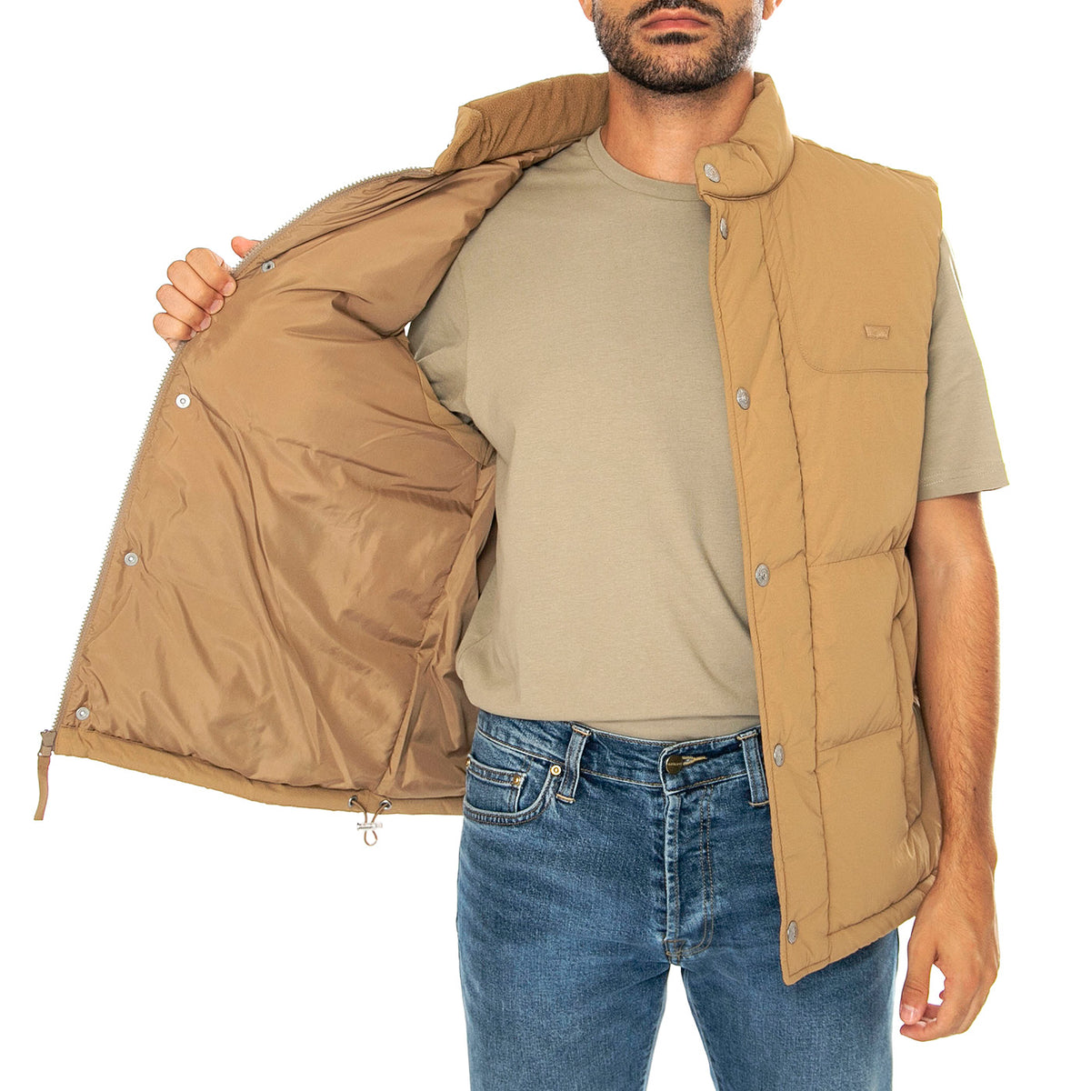 Rockridge Vest Ermine Neutral - Giacca Smanicata Uomo Marrone A8556-0005 . LEVIS 