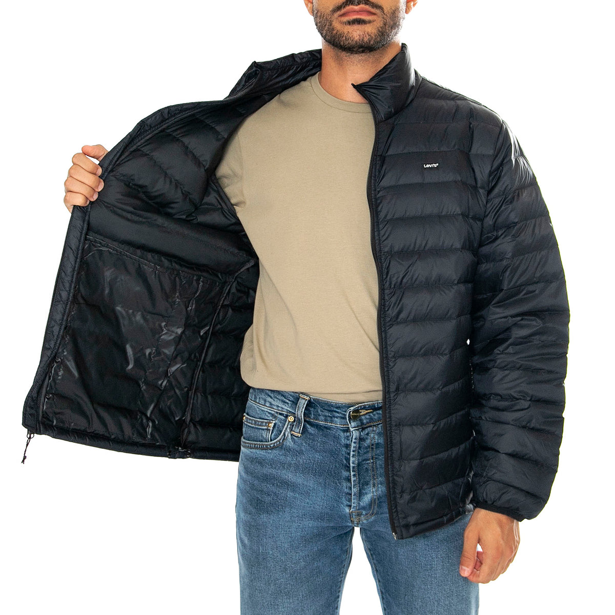 Total Down Packable Jet Black - Giacca Uomo Nera A8567-0000 . LEVIS 