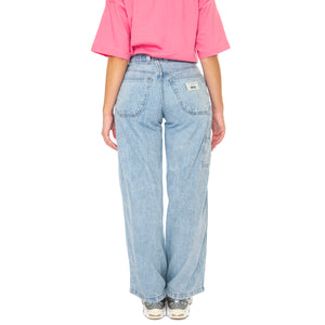 FW Baggy Carpenter Make a Difference LB Light Indigo Flat Finish - Pantaloni Denim Jeans Donna Blu A8699-0000 . LEVIS 