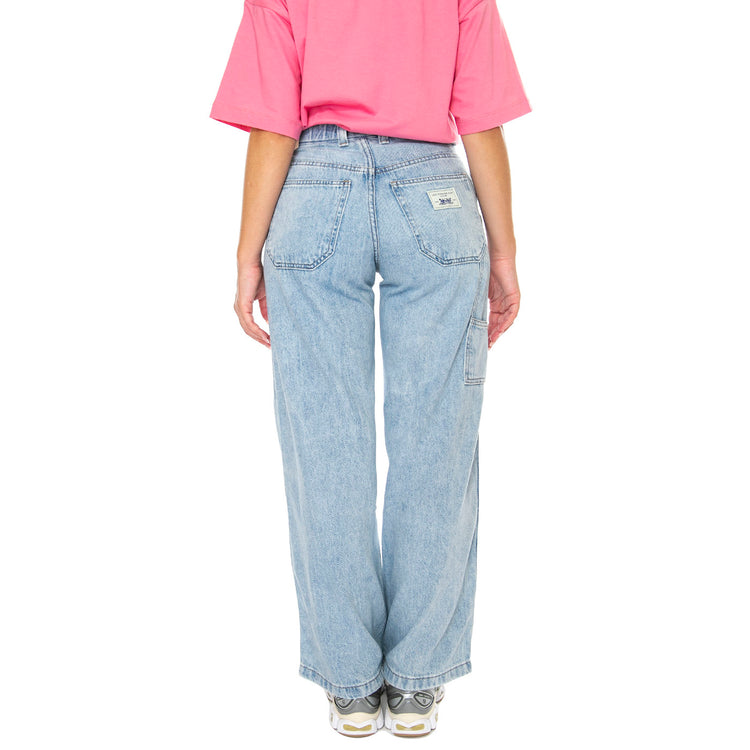 FW Baggy Carpenter Make a Difference LB Light Indigo Flat Finish - Pantaloni Denim Jeans Donna Blu A8699-0000 . LEVIS 