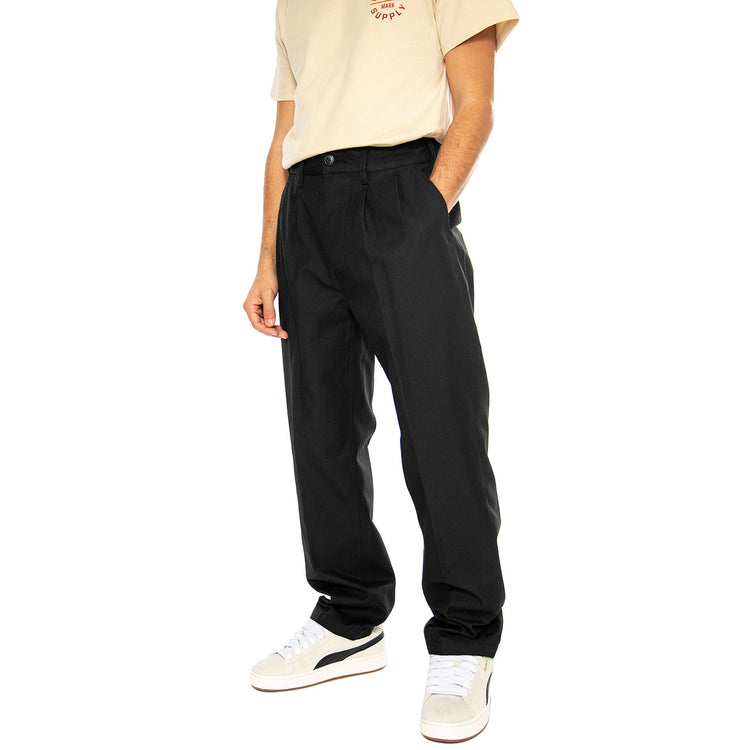 Fubar Pleated Pant Black - Pantaloni Uomo  Neri 142020241-BLACK . OBEY 