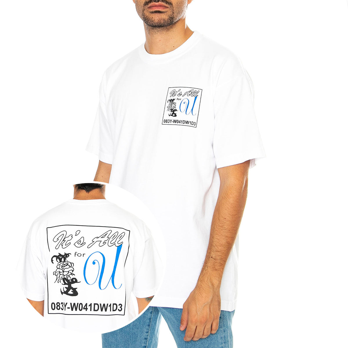 It's All For You Heavy Weight Tee White - Maglietta Girocollo Uomo Bianca 166913918-WHT . OBEY 
