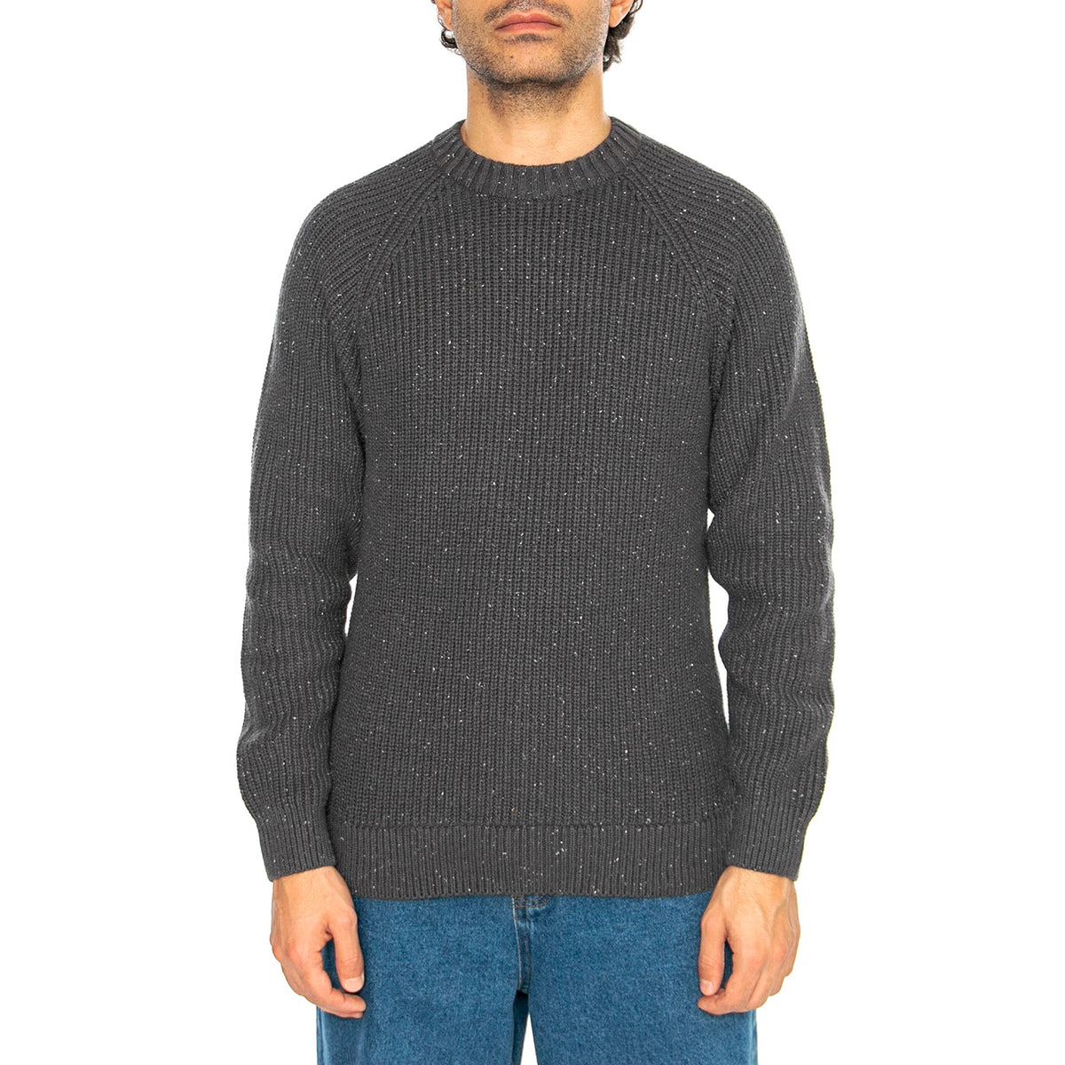 Litus Reg 5 Naps Crew Knit Grey Pinstripe - Maglione Girocollo Uomo Grigio 22031001-4607410 . ONLY & SONS 