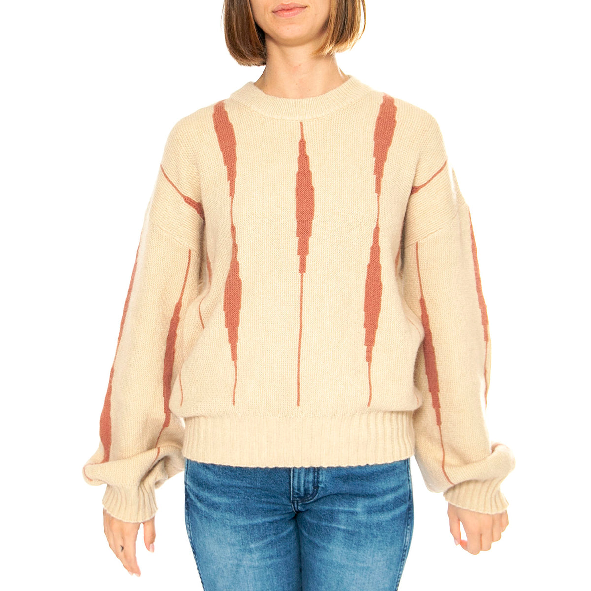 Jersey Jacquard Lineas Rosa - Maglione Donna Multicolore 43W/10613 . WILD PONY 