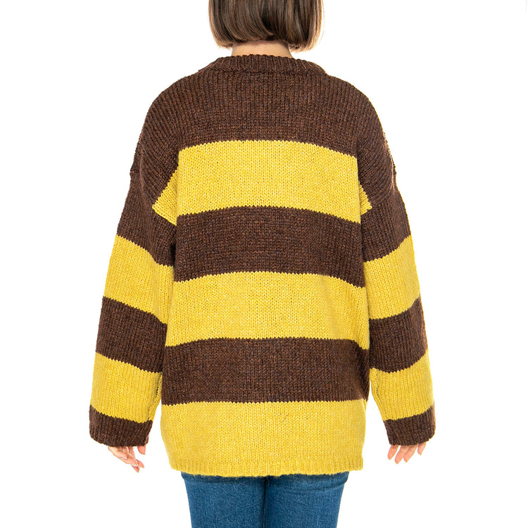 Jersey Rayas Marrón y Amarillo - Maglione Donna Multicolore 43W/10702 . WILD PONY 