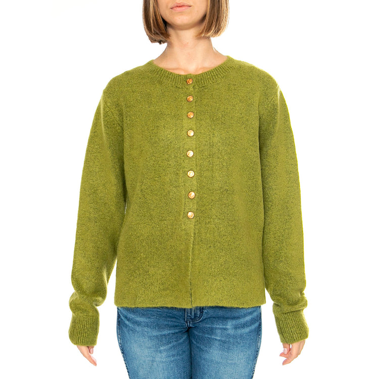 Cárdigan Boton Joya Verde - Cardigan Donna Verde 43W/10710 . WILD PONY 